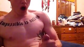 Tattooed guy jerks off to intense cum - ThisVid.com