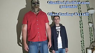 The Giant Cow boy&comma; 6'11" tall beefy Cowboy dominate&comma; lift & fuck his boyfriend