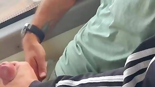 A guy Jerking a guy off until he cums in his hand