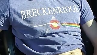 Jerk on a parking lot and swallows his cum