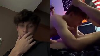 Hot twink giving head and receiving a cumshot.