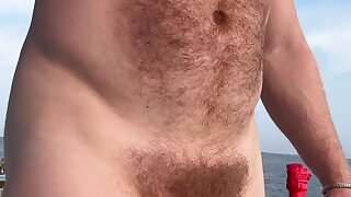 Hairy blonde uncut guy