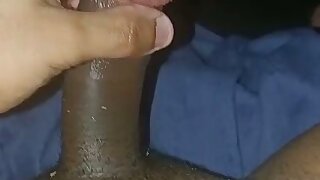He rubs his tip until he can't hold it in anymore