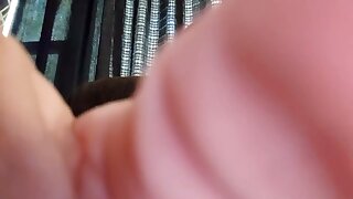 He jerks off his huge white cock in the living room