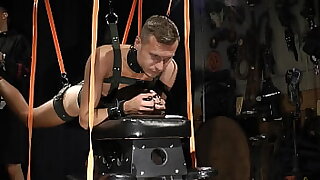 tying a man and fucking a dildo in the anus