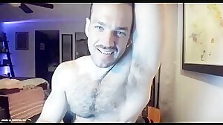 Hot guy showing off hairy armpits