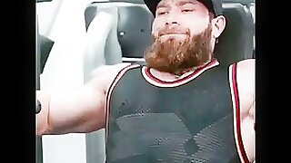 Azamat Karabashev working out and pumping his arms