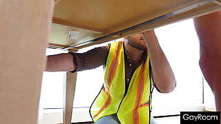 Service Tech Services A Customer's Fat Cock In The Shower