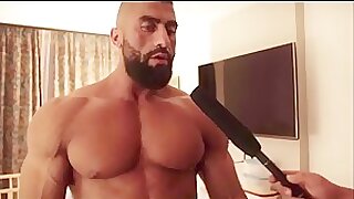 Arab Bodybuilder Hotel Room Posing