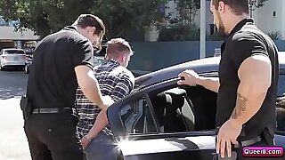 The three outlaws strip down in the desert