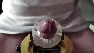 Guy fucks sex toy shaking orgasm