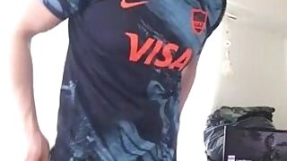 Hot jock showing his big cock.