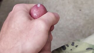 Hot soldier couldn't wait to bust a nut.