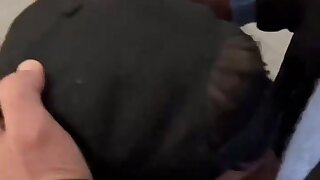 Bearded suck group bathroom