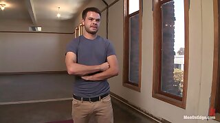 Straight stud's huge uncut cock edged by two guys