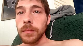 He jerks off his bushy cock and cums on his hairy stomach