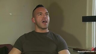 Muscle stud gangbanged at Club Eros sex club