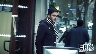 The slut gets pounded on the way back from the store