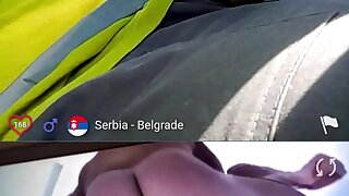 Serbian construction worker jerks off on job, uncut cock, verbal