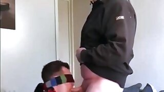 Chubby anon top sucked and breeds blindfolded bottom