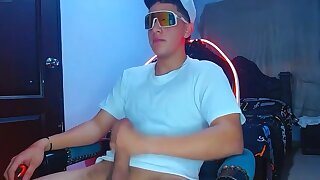 Hot dude jerking on cam and blowing a huge load