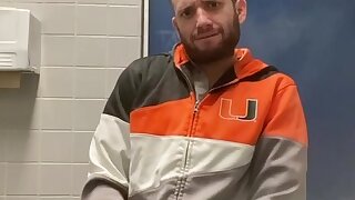 Public restroom jerking toilet wc