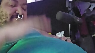 Fat gainer plays with his gut