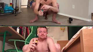 There was once two little pigs that huffed poppers and went right down on there dildos