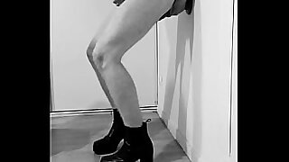 I ride a GIANT dildo wearing my new BOOTS &excl;&excl;