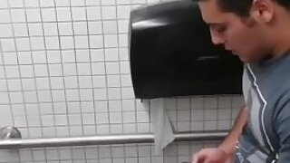Got caught filiming twunk jerking in public restroom