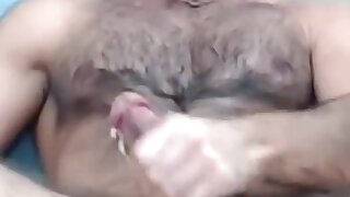 Sexy hairy guy cums a lot