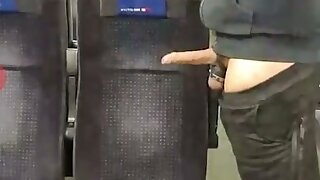 Pervert guy cum hansdreee on the train
