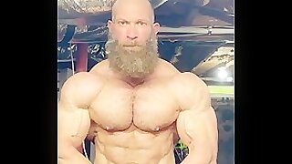 Lumberjack posing hairy body