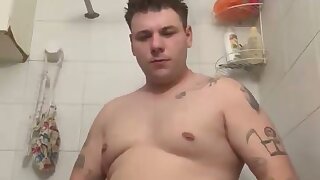 Chubby Ex-Jock In The Shower