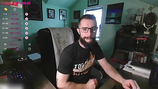 He was so horny working from home and jerks off his big cock in his home office