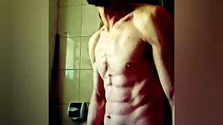 Chav, bad guy, amateur, jerk, wanking, short video, cup, pleasure