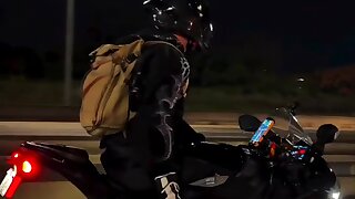 Watch this ripped military biker showing off his muscular body.