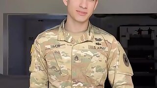 Watch this cute military twink in uniform.