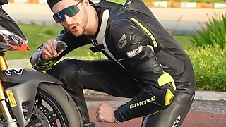 Watch this compilation of bikers in their leather gear.
