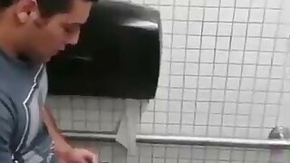 Public restroom wank spy