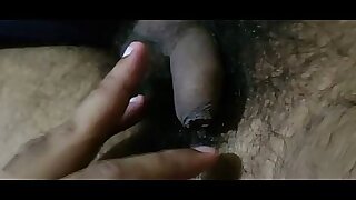 Lots of private hair on uncut sweet cock