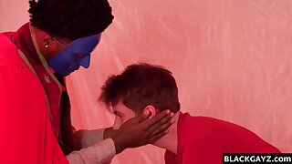 Young twink offers his nubile body to big black hunk